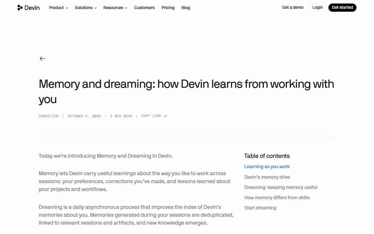 Devin 공식 블로그 · 발표 글