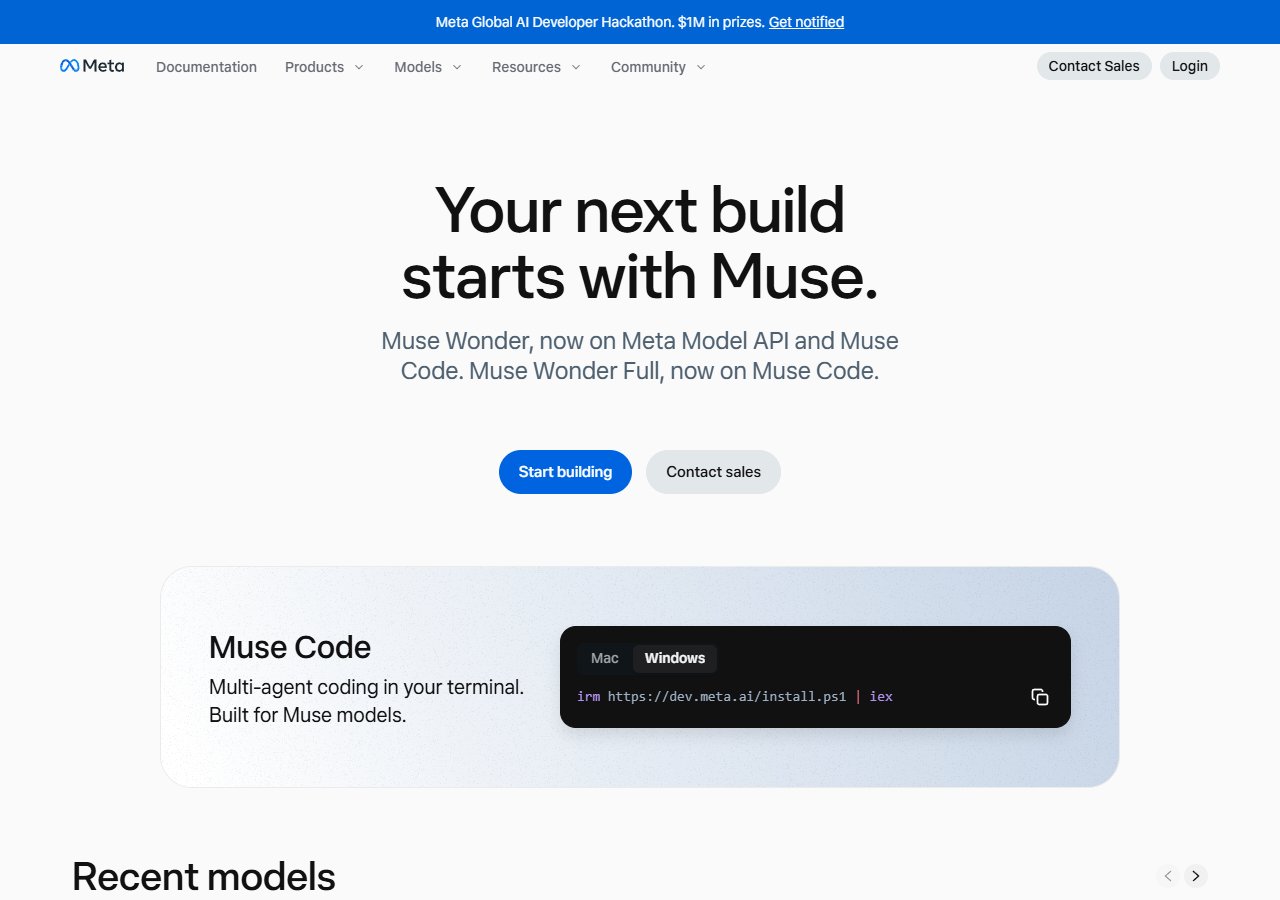 Meta 개발자 페이지(dev.meta.ai) · Muse Wonder API 안내